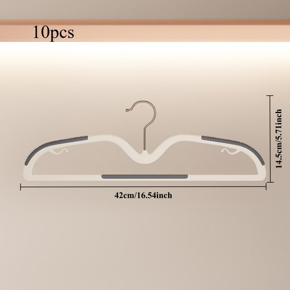 

10 шт. вешалок с короткой горловиной, высокая гибкость, противоскользящие и не оставляющие следов, высокая грузоподъемность, экономия места