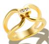 Glänzende Kristall High-End Anlaufgeschützte Mode Geometrische Offene Vergoldete Edelstahlringe für Damen Ehering Schmuck Geschenke