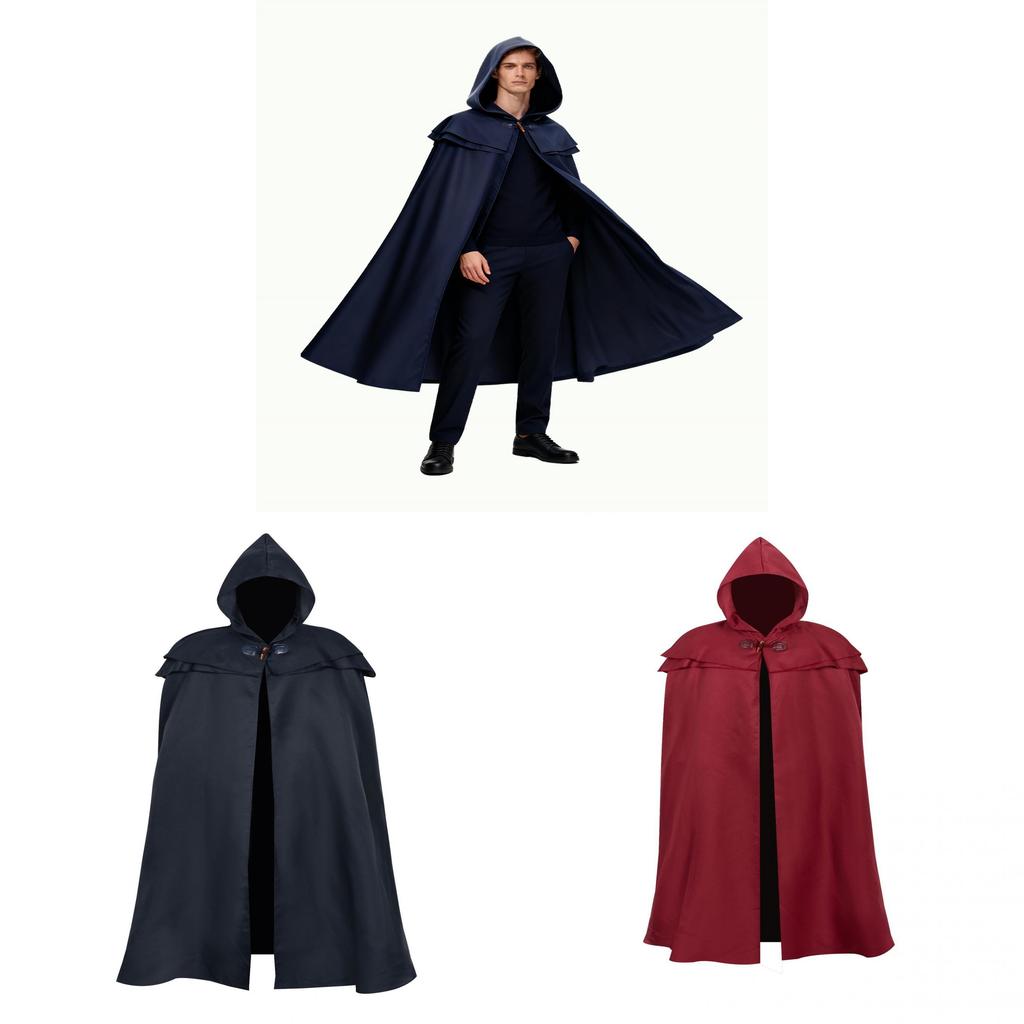 Mittelalterlicher Fantasy-Umhang mit Kapuze für Cosplay und Mottopartys