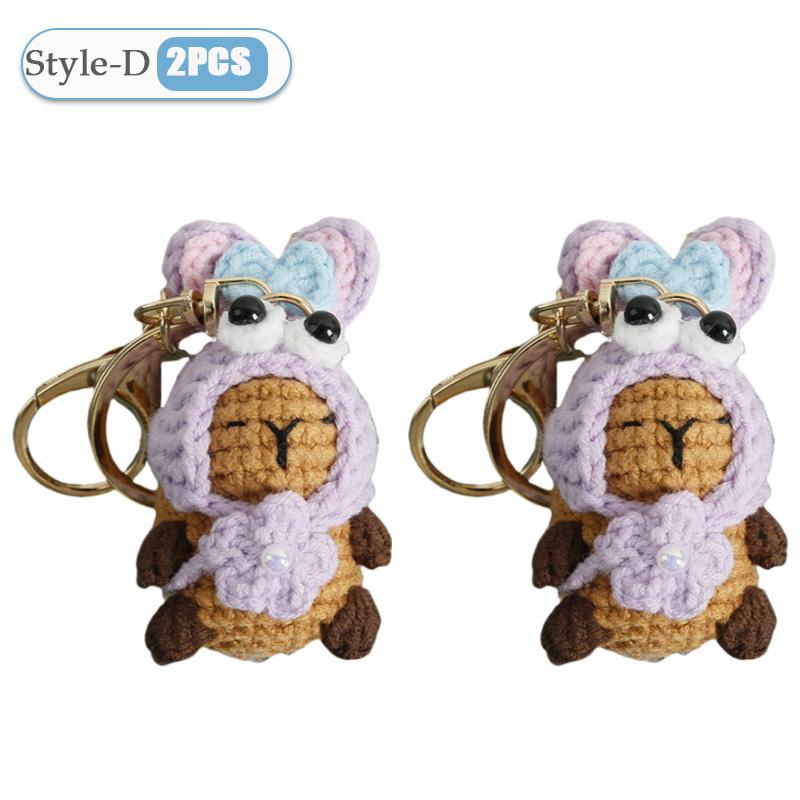 1-10PCS Capybara Crochet Doll Ornament Crochet Positive Energy Dolls Handmade Toy Desk Office Room Decoration Christmas Gifts