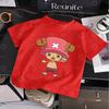 Cute Tony Tony Chopper Print Kids TShirt Adorable Cartoon Character Short Sleeve Tee for Boys Girls Fashionable and