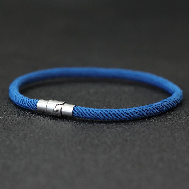 Noter Men Rope Bracelet Silver Color Double Safety Buckle Outdoor Adventure Survival Braclet Boyfriend Gift Beach Surf Jewelry