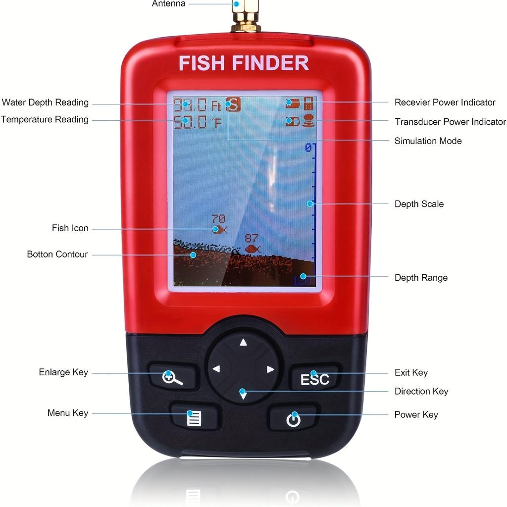 Advanced USB Rechargeable Fish Finder Sounder Sonar Depth Finder for Sea and Freshwater Fishing