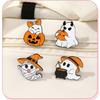 Festive Halloween White Specters Pumpkin Alloy Brooch Costume Jewelry For Parties And Celebrations