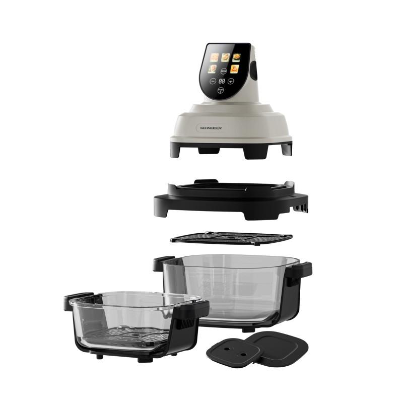 Schneider - Crispi - Gold - Beige - Panorama-Heißluftfritteuse - 1500 W - 2 Glastabletts