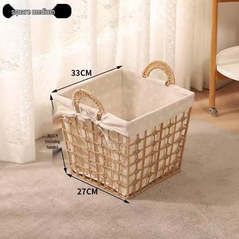 Large Capacity Woven Rattan Laundry Basket & Toy Organizer for Home, Bathroom, & Clothes Storage