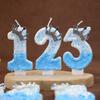 New Charming Blue Crown Creative Digital Candle Celebration Candle Cake Decoration Birthday Candle