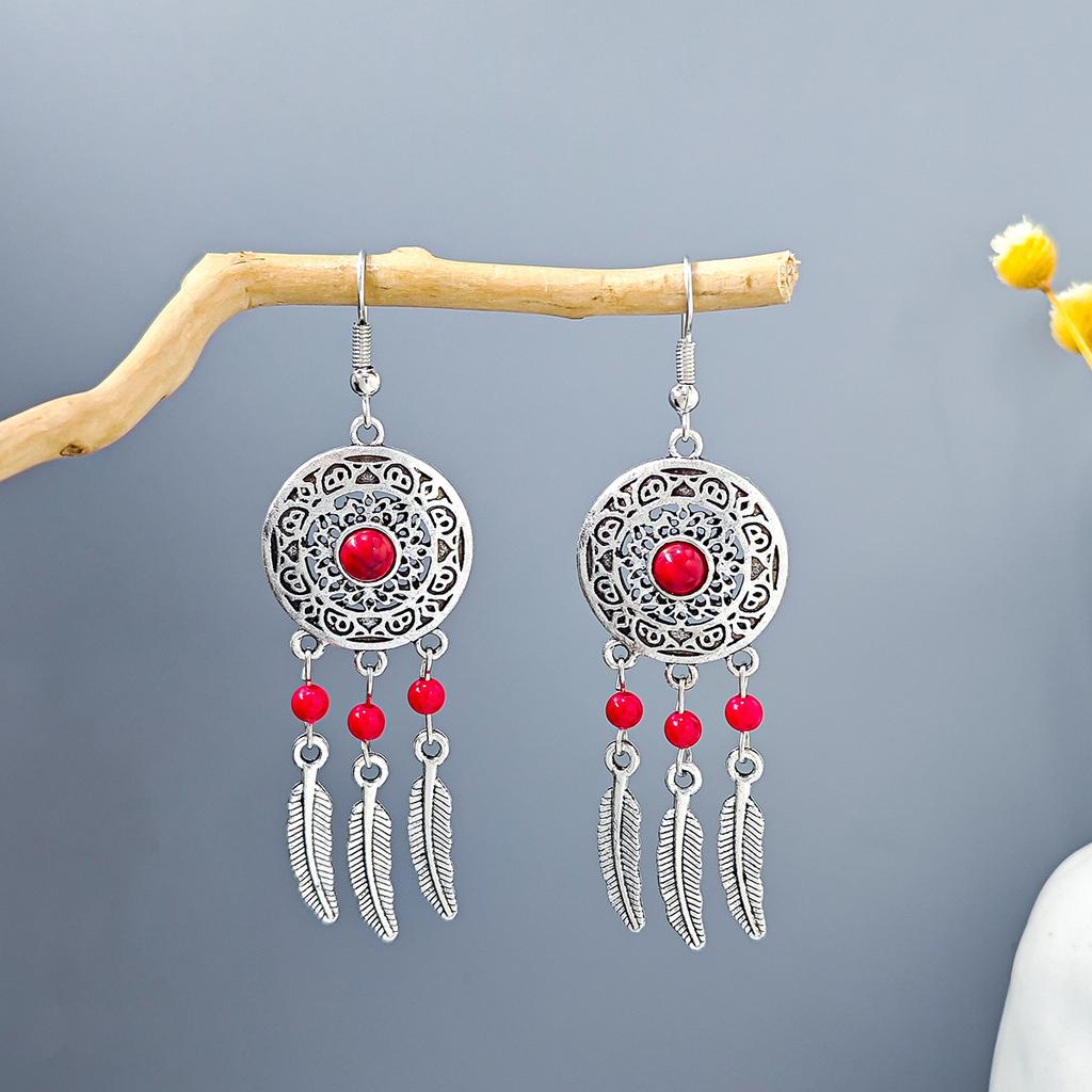 European, American Bohemian Ethnic Style Stud Earrings, Long Fringed Metal Earrings, Fashionable Exotic Style Earrings