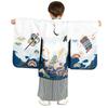 Shichigosan Boy 5 Years Old Kimono and Hakama Set Striped Hakama String Length Crane Kabuto White Navy Striped [KYOETSU] [Kyoetsu] (Hakama 60cm, -