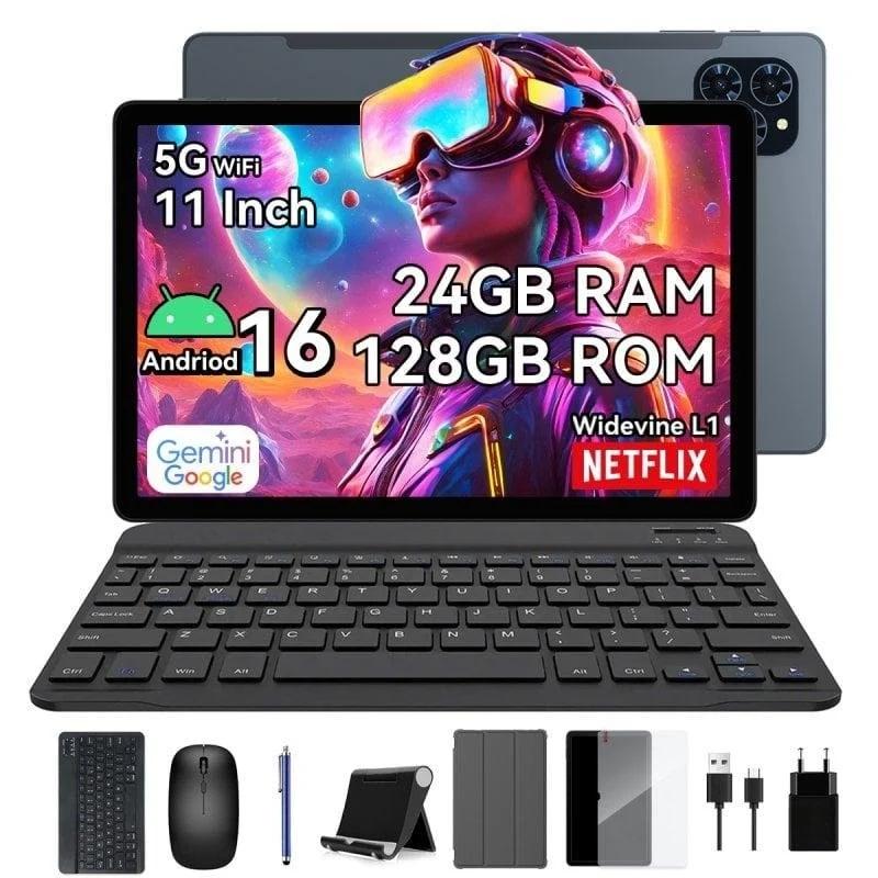 ExcitPower T90 Android 16 8GB RAM 128GB ROM Tablet 11 Inches 1200*1920 FHD Display Octa Core UMS9230E(T615) PC Tablet with Keyboard and Mouse