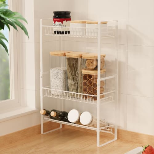 3-Tier Spice Rack, Slim Kitchen Spice Rack, Bathroom Rack, Stovetop Side Rack, Spice Holder, Storage, Next to Stove