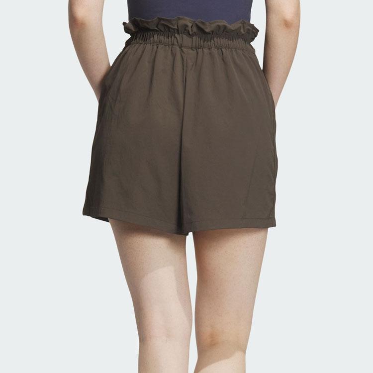 Adidas Trefoil Collab with Chang Cang Xiong SS23 Patchwork Hand-Painted Belted Shorts Women Bottoms Olive-Green IS0628