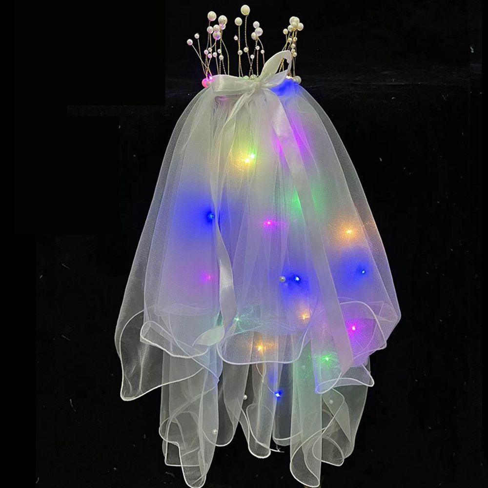 Bow Veil Bridesmaid Bridal LED Light Bride Veil Wedding Veil Korean Bride Headwear Bride Crown