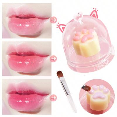 1ks Rúž meniaci farbu s mačacou labkou Kreatívny make-up Hydratačný a dlhotrvajúci Rúž, ktorý nebledne Hydratačný a hydratačný