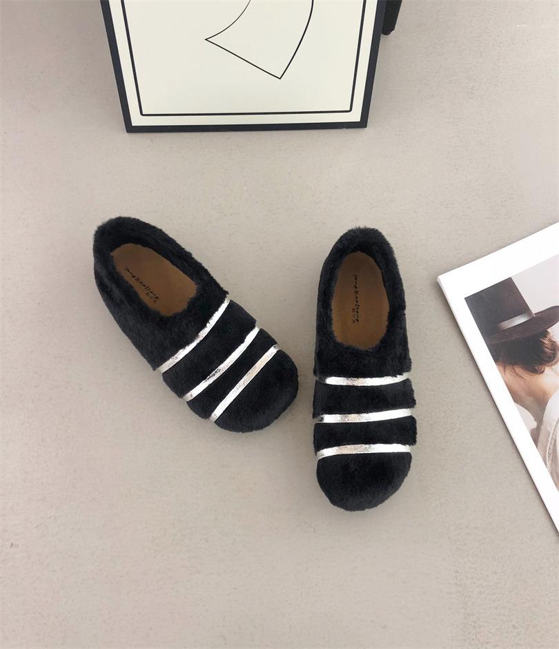 Thick-bottomed fluffy slippers for women to wear autumn and winter new slippers Korean version Korean version