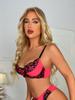 Floral Lace Sexy Bow  Floral Push-Up Bra with Seductive Bow Accent - Timeless Classic Design, Adjustable Straps  Fit Underwear  Women's Lingerie