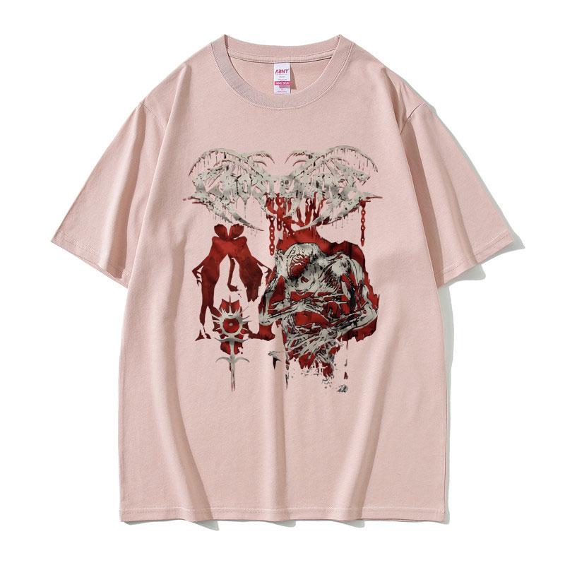Ghostemane Print T-shirt Short Sleeve Men's Gothic Oversized T Shirt Male Streetwear Men Women Fashion Vintage Metal Rock Tshirt