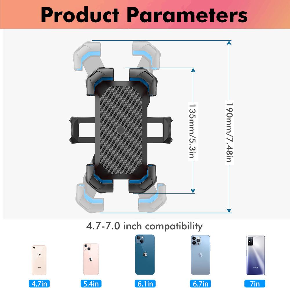 Quick Release Bicycle Handlebar Phone Holder Mobile Stand for 4.7 7 Inch Cell Phones Bike Phone Mount