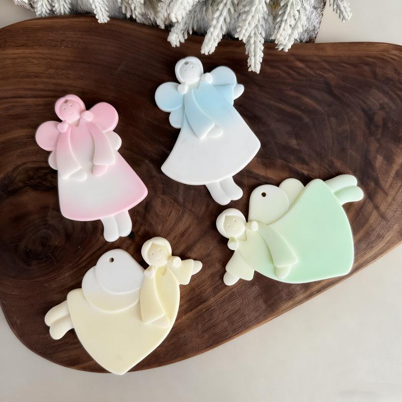 [HF][HS]1pz Ornamento da Appendere per Albero di Natale Stampo in Gesso Cemento Resina Fai da Te Angelo Amore Ragazza Stampo in Silicone Forniture per Artigianato Ragazza