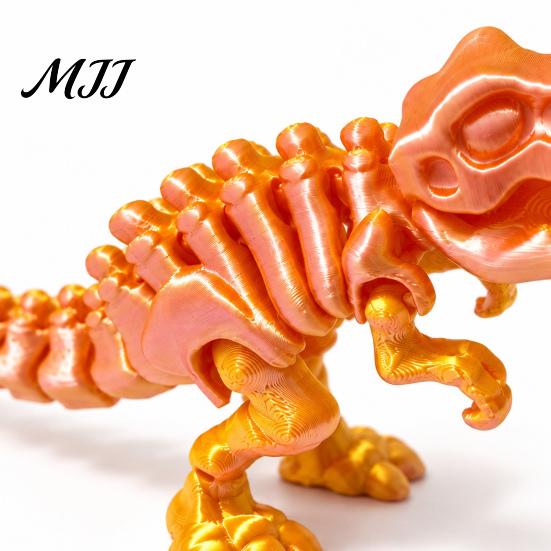 Tyrannosaurus Rex Skeleton Model Articulated Figurine, 3D Printed T-Rex with Poseable Dinosaur Action Figure Movable Joints, Dino Educational Toy for