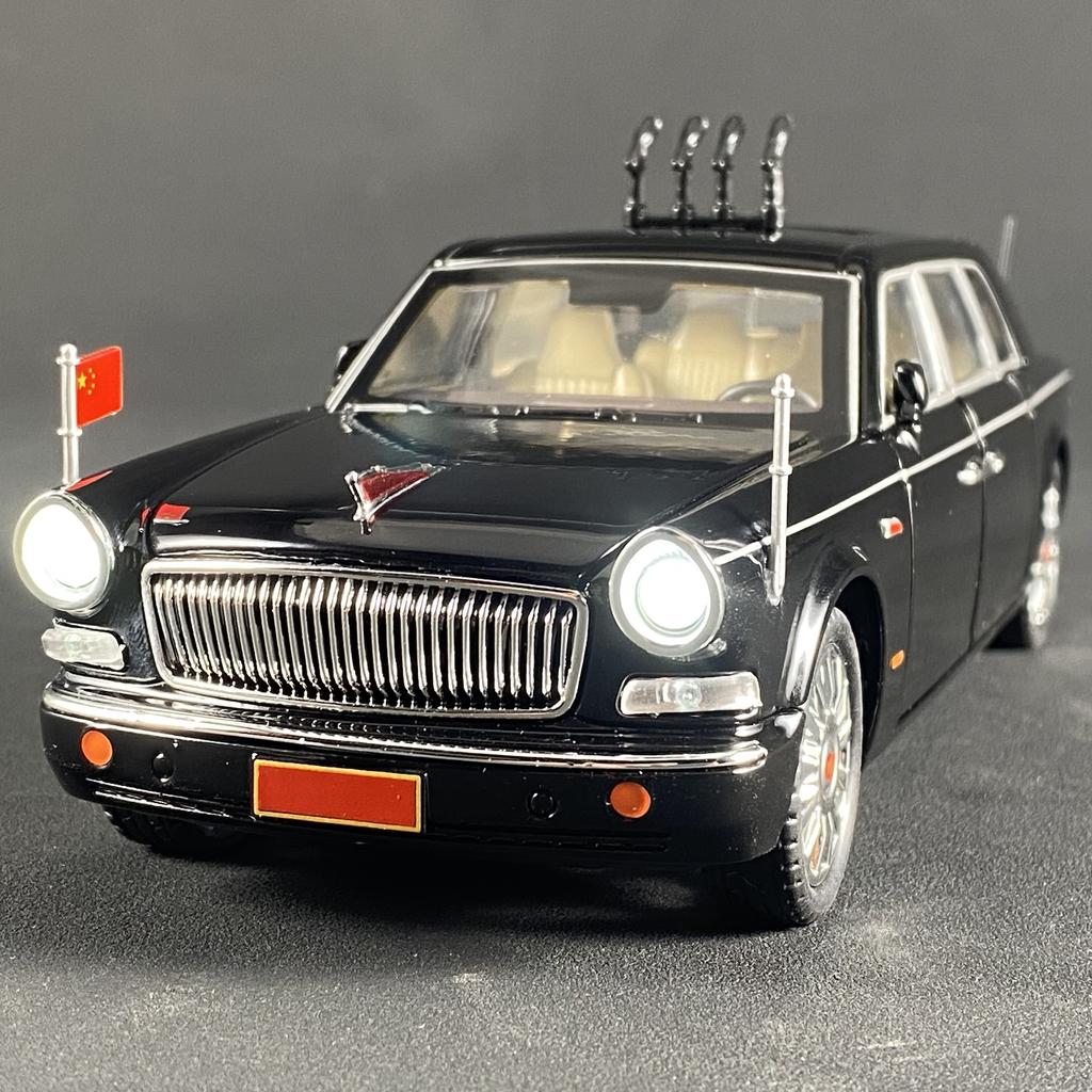 1:24 HONG QI L5 CA770 High End Cars Alloy Metal Diecast Model Car Sound And Light Pull Back Children Toy Cars Hobby Collectibles