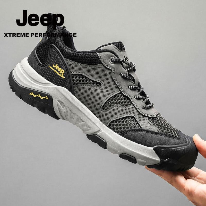 JEEP Men s Summer Breathable Mesh Hiking Shoes 43 армия зеленый