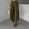 Pantaloni Harem Largi pentru Femei Pantaloni Balloon Ușori Aerisiți Talie Elastică Casual Confortabili cu Picior Lat pentru Purtare Zilnică