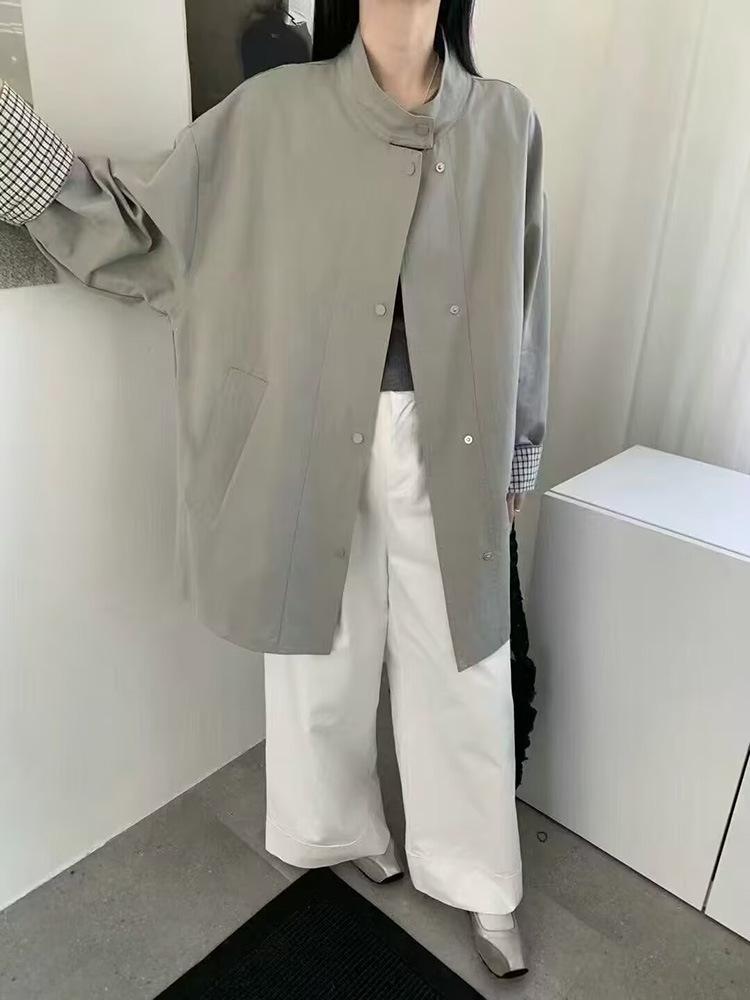 Korean-British Style Women's Mid-Length Trench Coat - Retro, Versatile, High-End for Spring & Autumn 2025