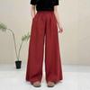 Women's Spring Style Wide-Leg Solid Color Pants - Versatile, Elastic Waist, Casual Long Trousers