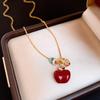 18k Real Gold Electroplated Ankara Red Oil-dripping Apple Earrings, Ear Buckles, Personalized Earrings.