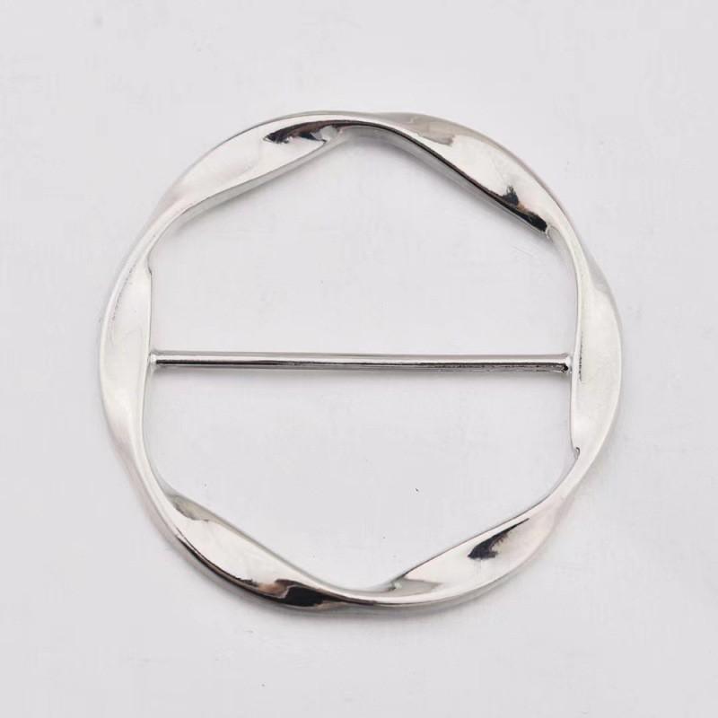 

Summer T-shirt Corner Hem Buttoned Women s Fixed Scarf Silk Buckle Fashionable белого золота