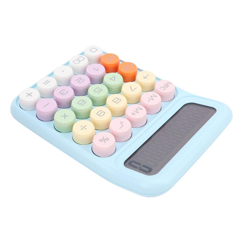 Colorful Calculator Standard 12 Digits Display Large Button Mechanical Keypad Calculator for Office School Sky Blue