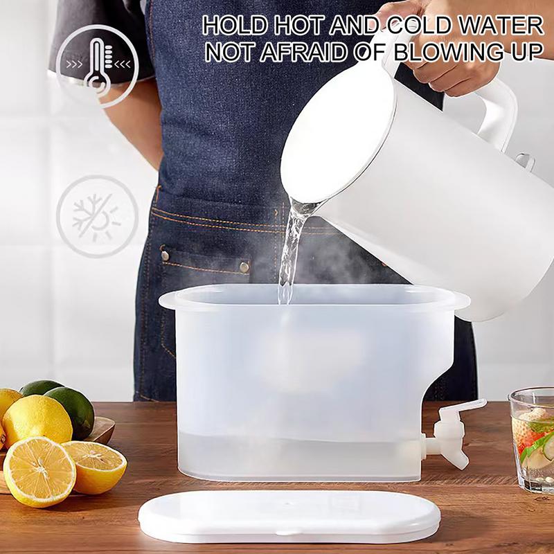 Fridge Drink Dispenser With Faucet 3.5L Cold Water Bucket Summer Cold Weather Juice Fruit Tea Beverage Teapot Kettle