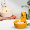 Animal Candle Holder with Warming Paws Ceramic Candle Base Cartoon Candle Stand for Desktop Wedding Anniversary Party Girl Women