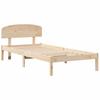 Natural Wooden Bed Frame with Headboard 90 X 190 Cm Solid Pine Wood