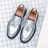 Men's Tassel Black Business Loafers Autumn New One-pedal Blue Men's Shoes Formal Banquet Dress Leather Shoes