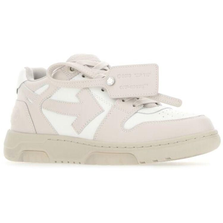 Off-White Кожаные кроссовки с вырезами Out Of Office Женские кроссовки Бежевый OWIA259S21LEA0010161