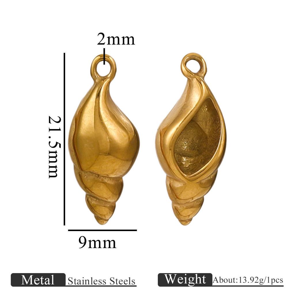 Yori 5 Stück Wasserdicht Edelstahl Seepferdchen Muschel Halskette Anhänger für Schmuckherstellung DIY Hohe Qualität Charms