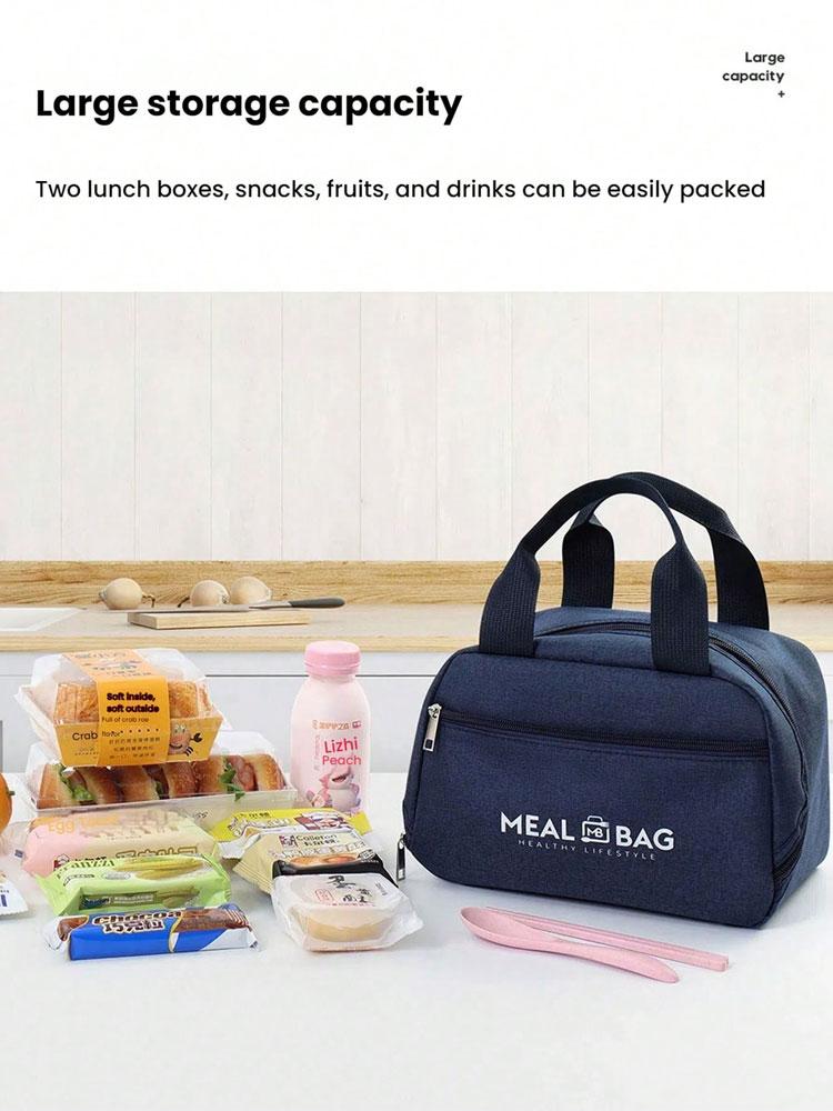 1PC Hand-held Bento Bag, Lunch Bag, Office Worker's Lunch Box, Handbag, Aluminum Foil Cotton Thickened Insulated Bag
