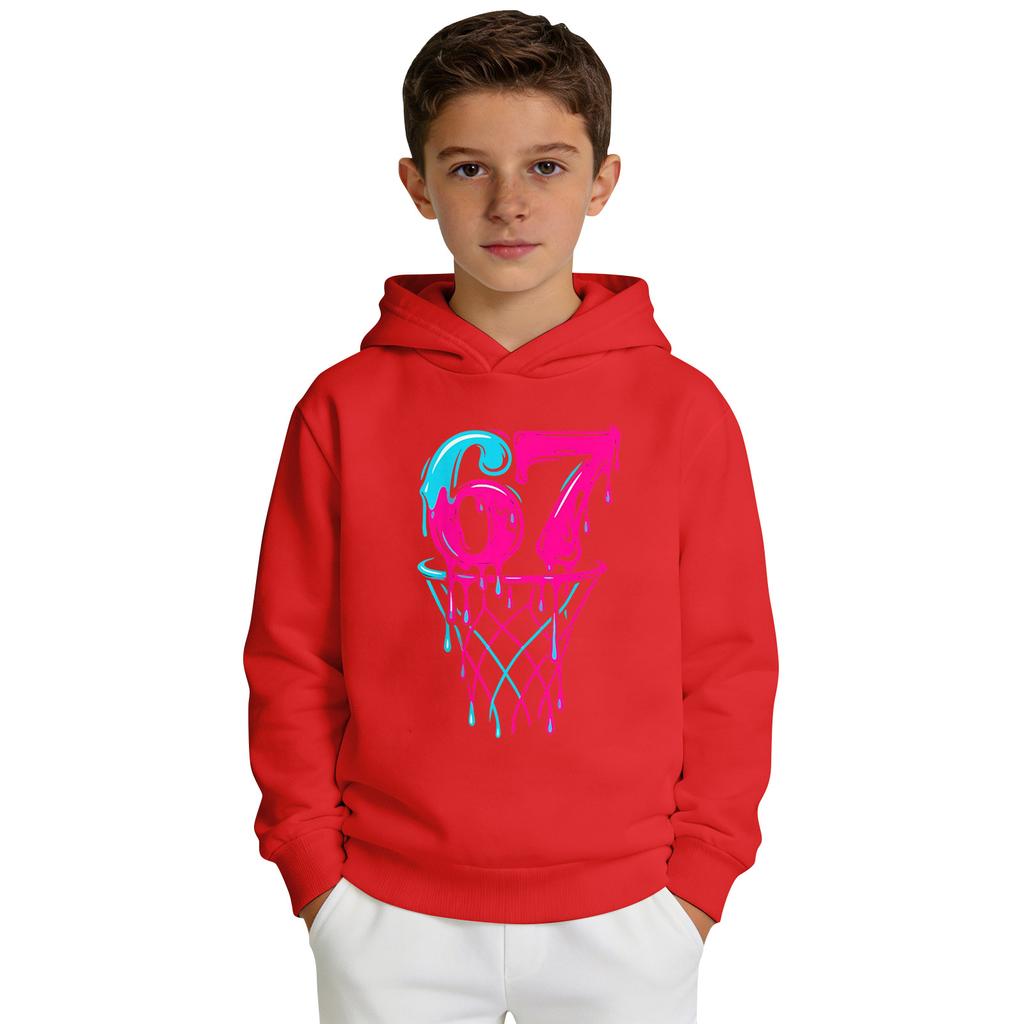 Boys' Printed Hooded Long,Sleeve Sweatshirt Casual Sports Comfort Sweatshirt