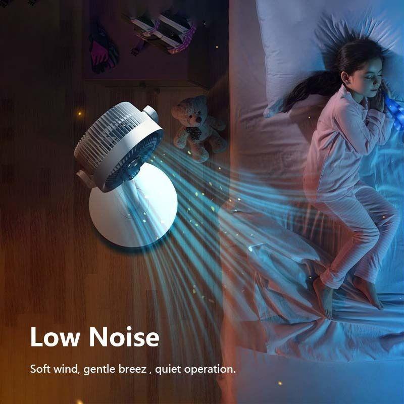 High Wind Volume Floor Electric Fan Adjustable Height Vertical Fan Household Portable Rechargeable Air Circulation Fan