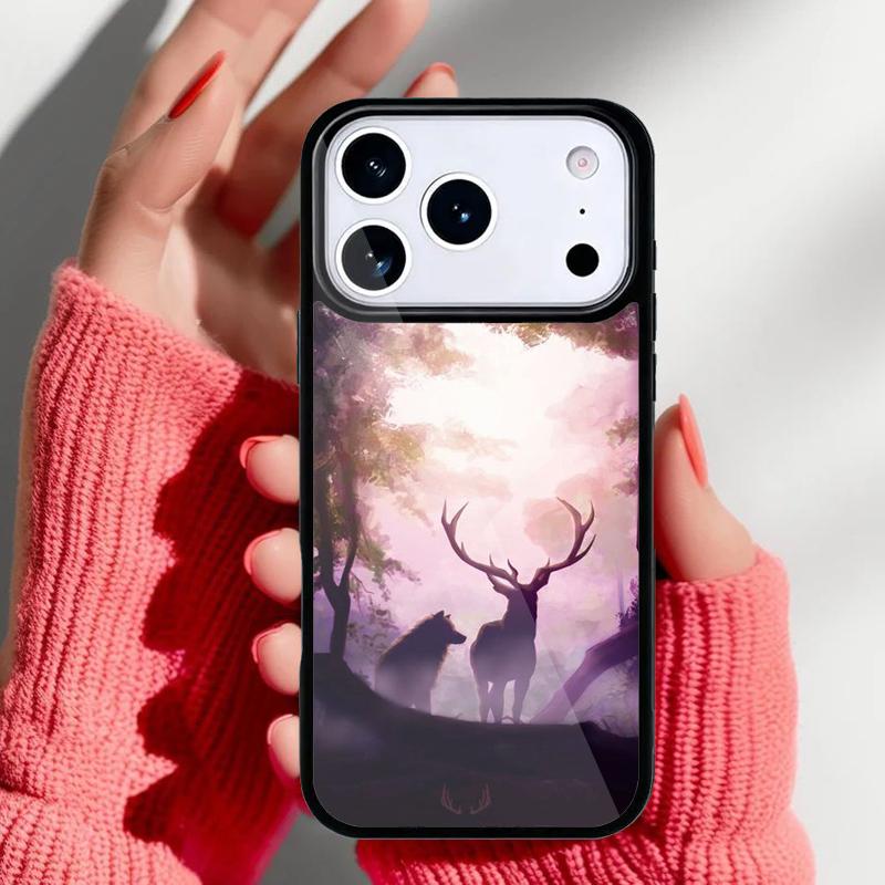 Animal Deer Art Phone Case for iPhone 17 16 15 14 13 Pro Max Back Cover for 12 11 Pro Coque
