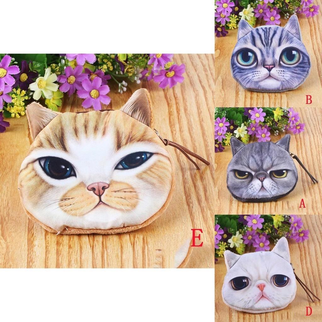 Versatile Fashion Women Cute Kitty Face Zipper Case Coin Kids Purse Wallet Makeup Bag For All Ages