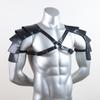 Men Medieval PU Leather Shoulder Armor Belt Halloween Cosplay Knight Body Chest Harness Adjustable Viking Shoulder Belt