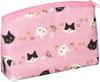 Maeda Senko Wafubiyori Cat 111929 Bottom-Sewn Pouch, Pink,
