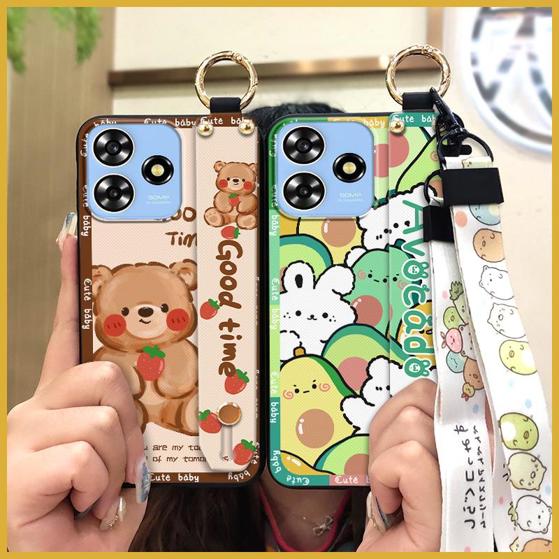 Back Cover Cartoon Phone Case For ZTE Blade A73 4G/V50 Smart Cute Kickstand Wristband Shockproof Waterproof Soft case