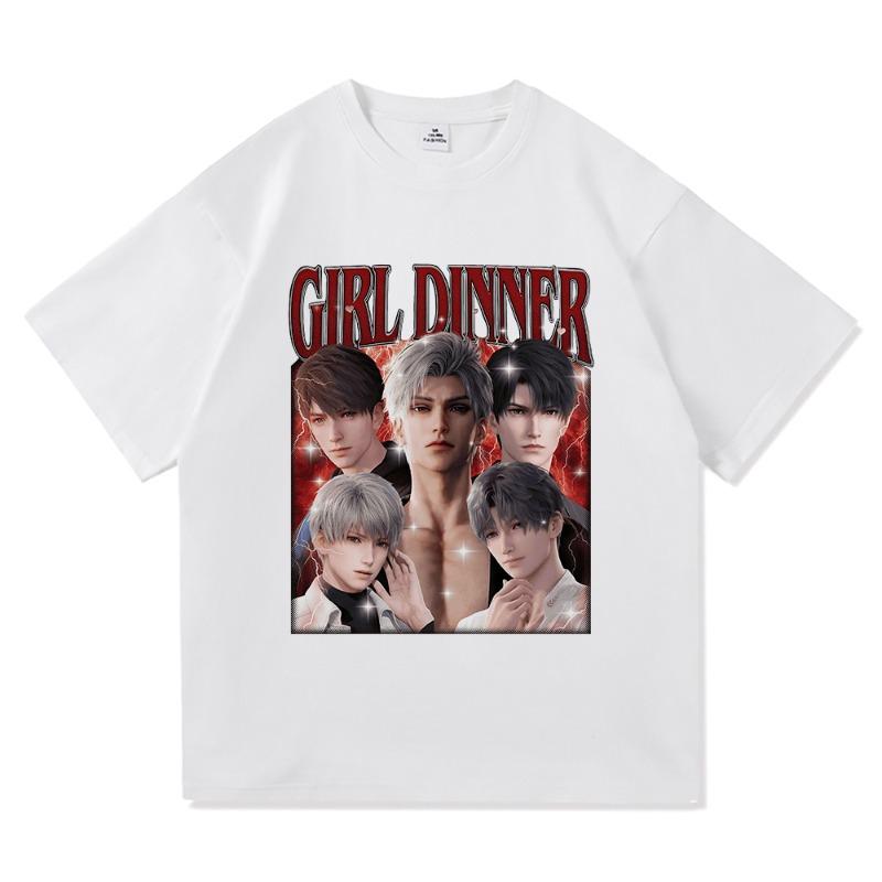 Fashion Ylus Love and Deepspace T Shirt Hot Men/Women Anime Rafayel Xavier T-Shirt High Quality Vintage Sand Cotton Tees Shirts