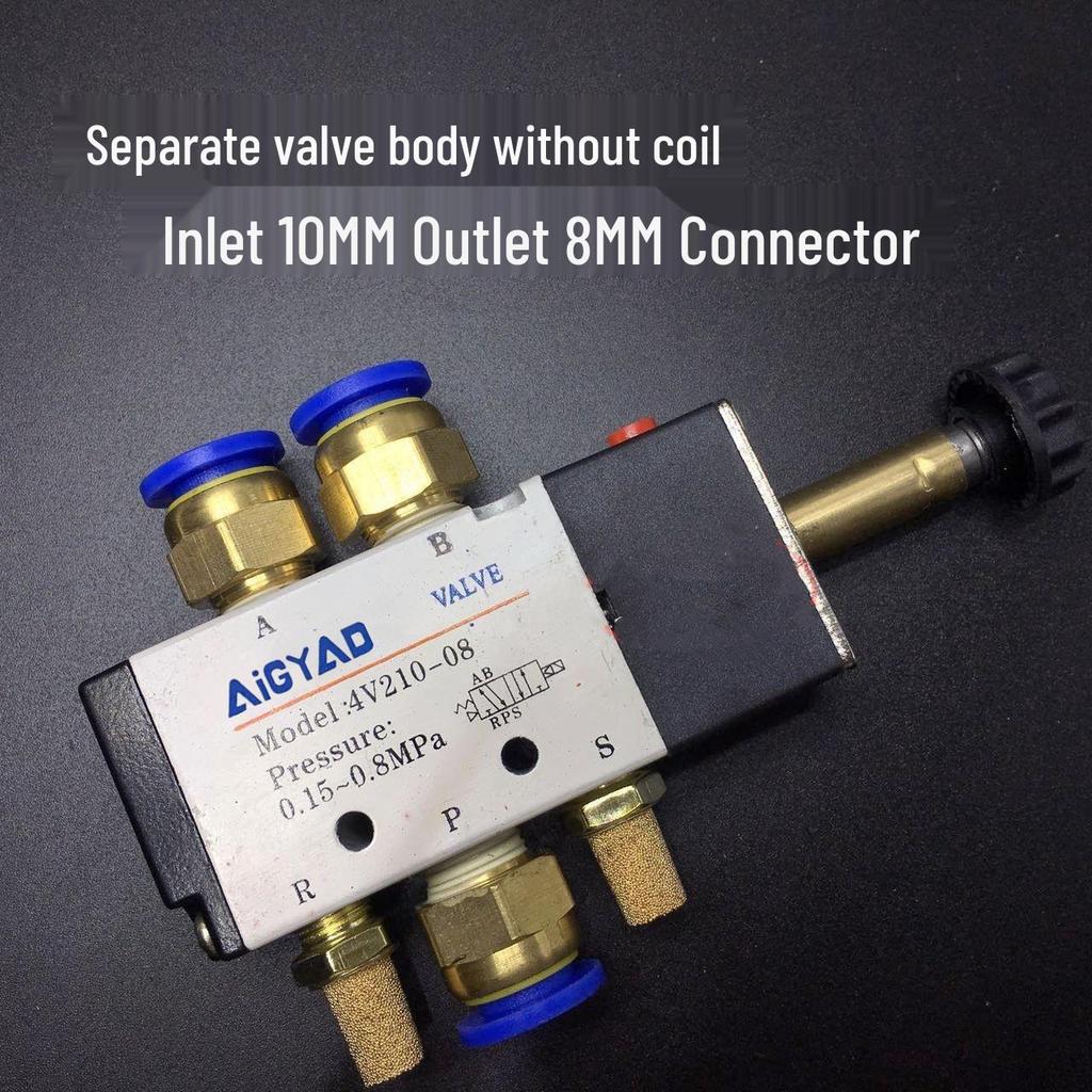 4V210-08 Solenoid Air Valve: Two-Position, Five-Way, AC220V/DC24V