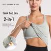 Women's Basic Long Yoga Tank Top with Chest Pad