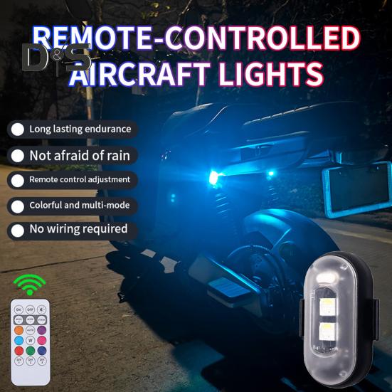 LED Strobe Light with Remote Control Rechargeable Colored Work Light 7 Colors + White Long-lasting Battery Multiple Lighting Modes Anti-Collision LED